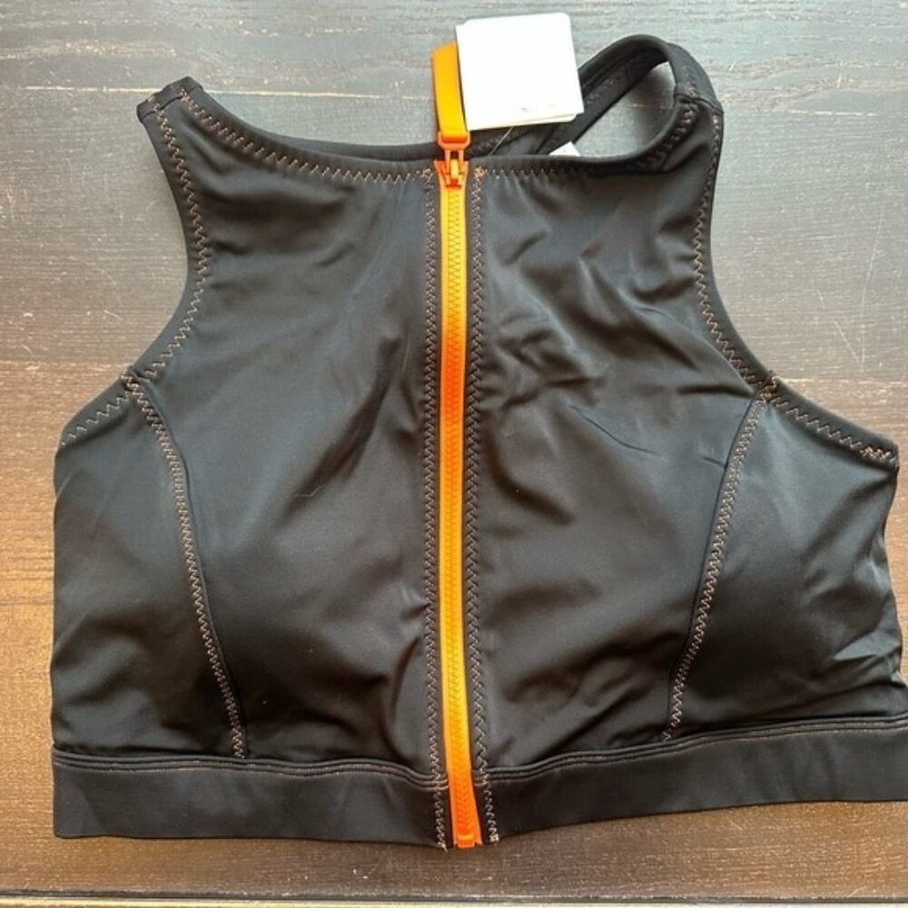 Fabletics/Yitty Black Zip-Up Racerback Swim Top